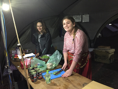 Meal preparation in the kitchen.