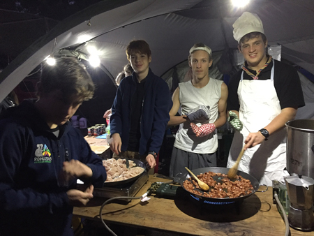 With heaps of food for all.