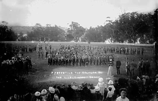 "Presenting the Colours to the 1st Leichhardt Troop"