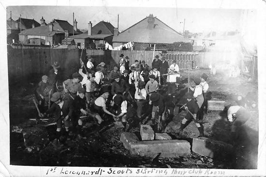 "1st Leichhardt Scouts Starting Their Club Room" Image J.X. Coutts