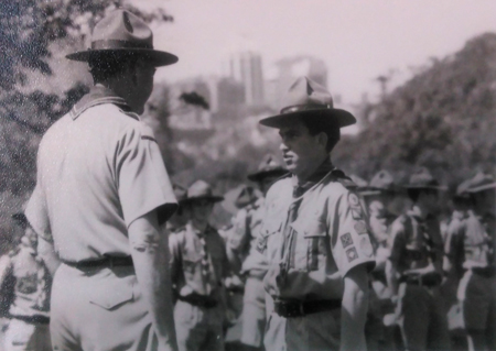 Raymond-French receiving the Queens Scout Award 1969